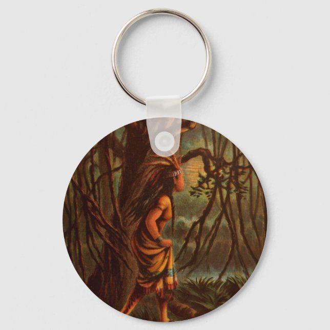 Vintag Zeichnend: Pocahontas, die indische Prinzes Schlüsselanhänger (Vorderseite)