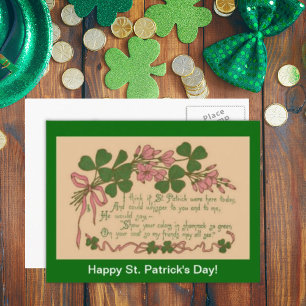 Vintag Zeigen Sie Ihr Kleeblatt St. Patrick's Day Postkarte