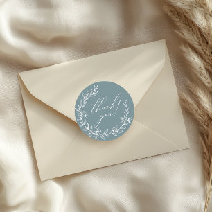 Vintag zeitlose Blumenblauer Babydusche Runder Aufkleber