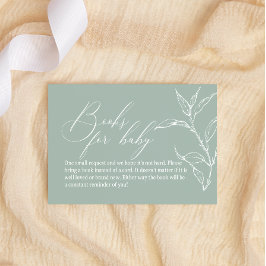 Vintag zeitlose Blumengrün-Bücher Kinderdusche Mitteilungskarte