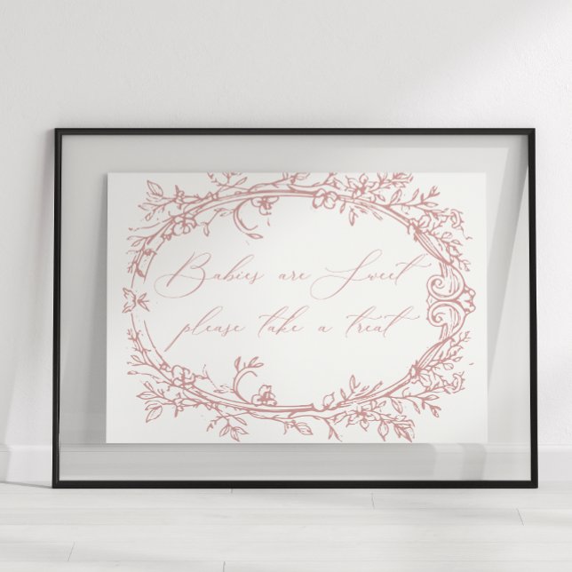 Vintag zeitlose Blumenpinke Kinderdusche Gefallen Poster (Von Creator hochgeladen)