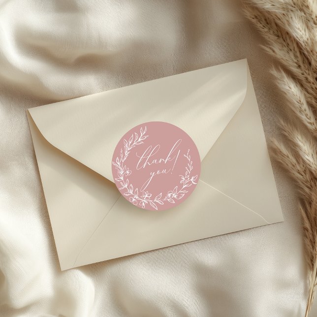 Vintag zeitlose Blütenpink-Babydusche Runder Aufkleber (Von Creator hochgeladen)