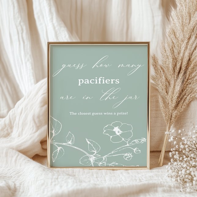 Vintag zeitloses Blumenbaby Dusche Guess Game Poster (Von Creator hochgeladen)