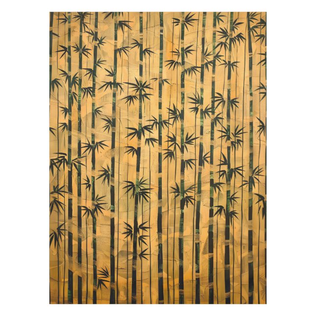 Vintag Zen Forest Bamboo Tischdecke (Vorderseite)
