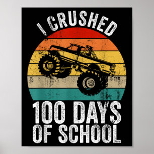 Vintag zerbrach ich 100 Tage Schulmonster Poster