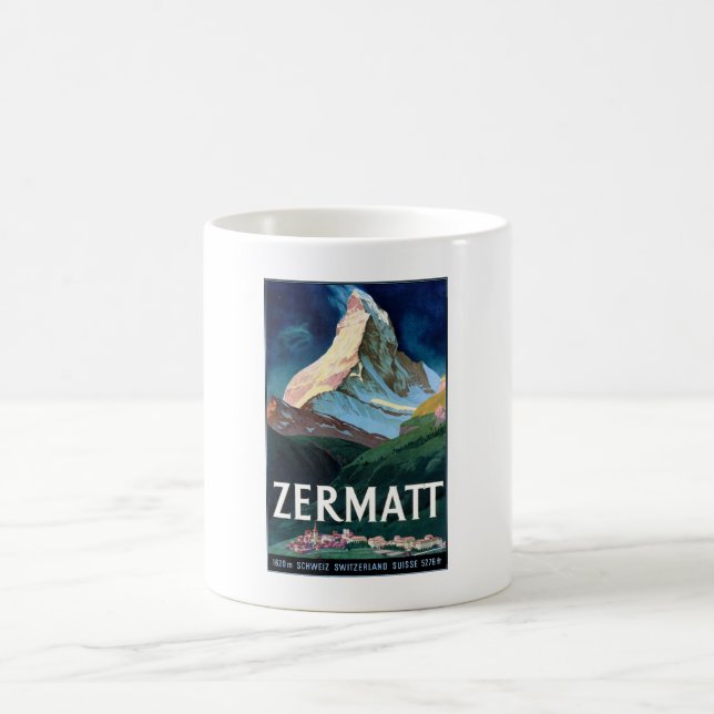 Vintag Zermatt Switzerland Matterhorn Travel Kaffeetasse (Mittel)