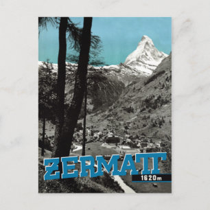 Vintag Zermatt Switzerland Matterhorn Travel Post Postkarte