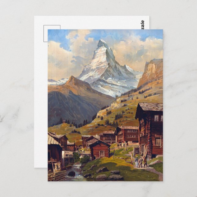 Vintag Zermatt Switzerland Matterhorn Travel Postkarte (Vorne/Hinten)