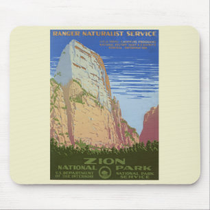 Vintag Zion National Park Poster Mousepad