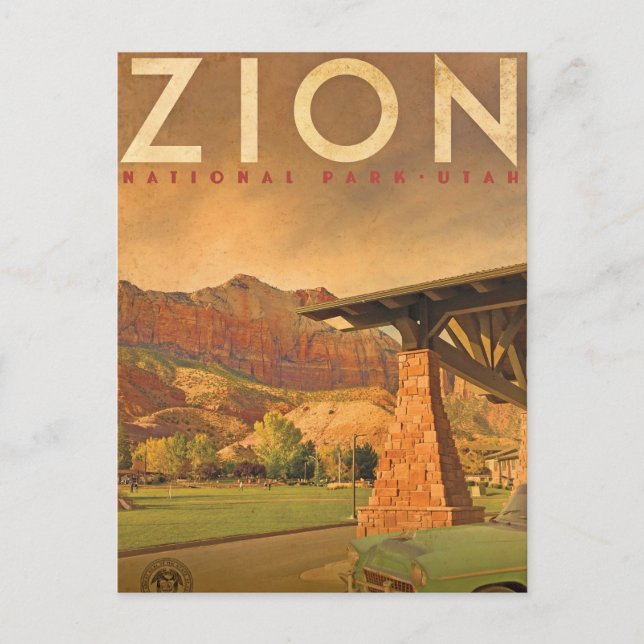 Vintag Zion National Park Utah Travel Postcard Postkarte (Vorderseite)
