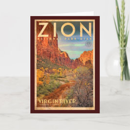 Vintag Zion Nationalpark Grußkarten Karte
