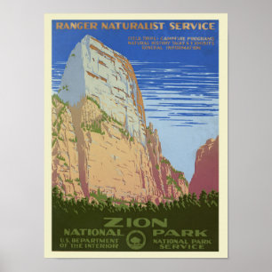 Vintag Zion-Nationalpark-Poster Poster