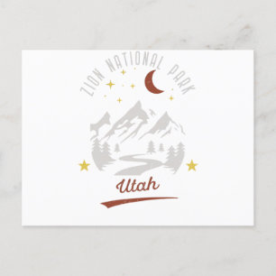 Vintag Zion Nationalpark Utah Postkarte