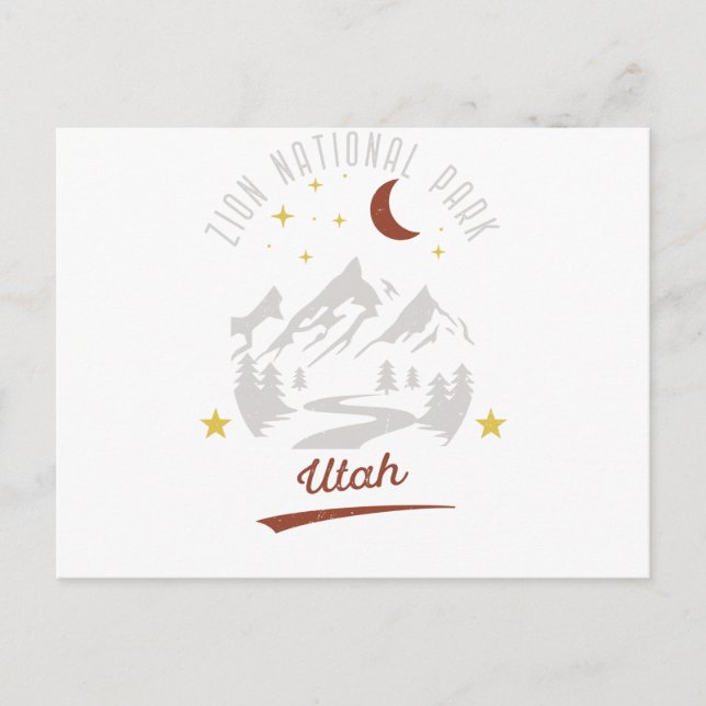 Vintag Zion Nationalpark Utah Postkarte (Vorderseite)
