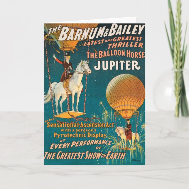 Vintag: Zirkus Barnum u. Bailey - Karte (Vorderseite)