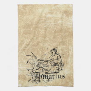Vintag Zodiac Aquarius Geschirrtuch