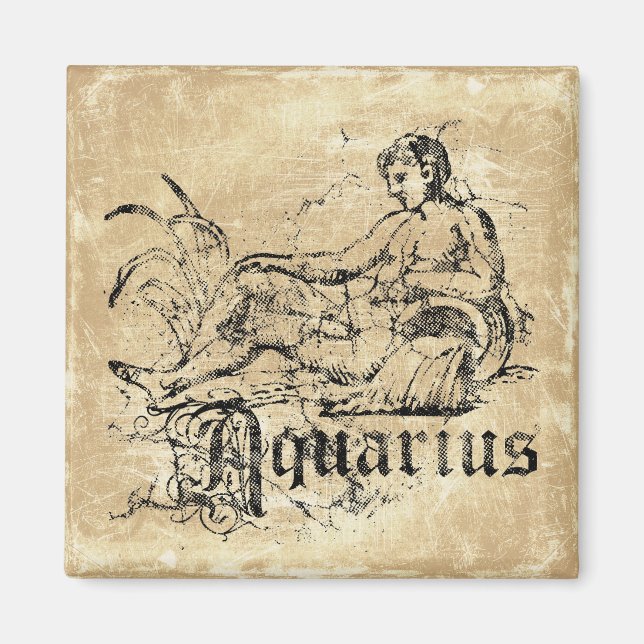 Vintag Zodiac Aquarius Magnet (Vorne)