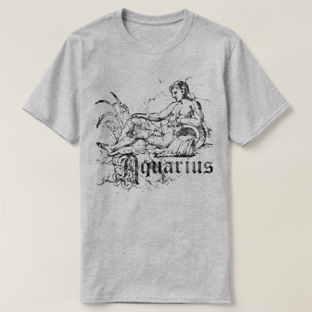 Vintag Zodiac Aquarius T-Shirt (Design vorne)
