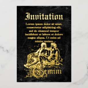 Vintag Zodiac Gemini Folieneinladung