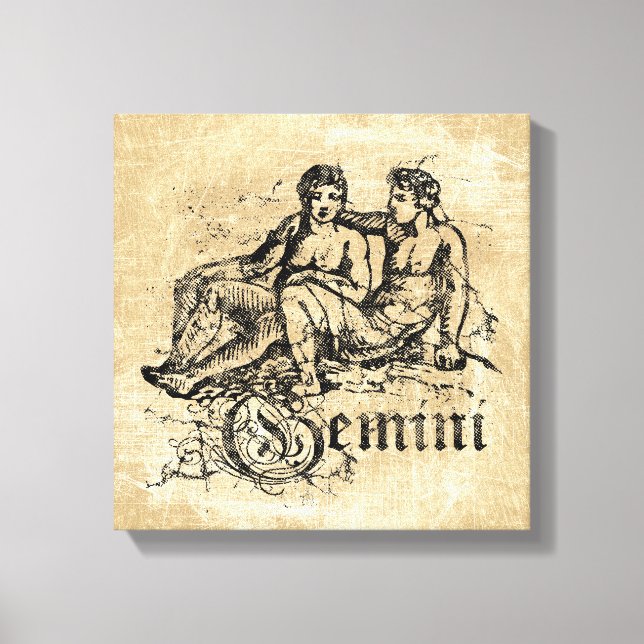 Vintag Zodiac Gemini Leinwanddruck (Vorderseite)
