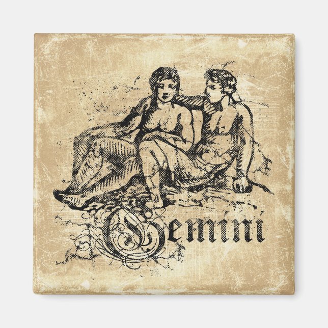 Vintag Zodiac Gemini Magnet (Vorne)