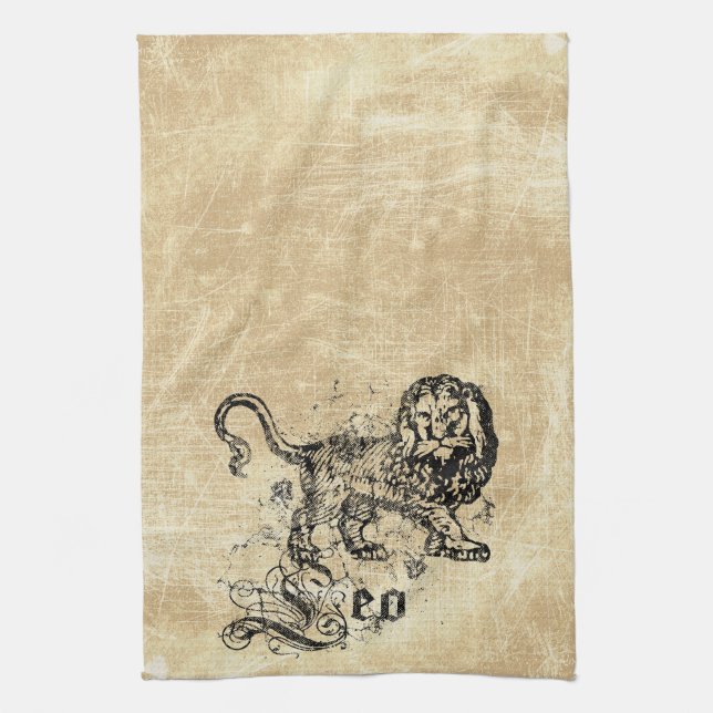 Vintag Zodiac Leo Geschirrtuch (Vertikal)