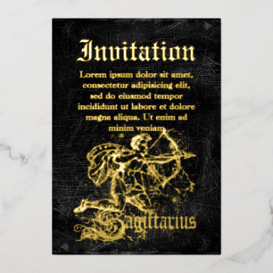 Vintag Zodiac Sagittarius Folieneinladung