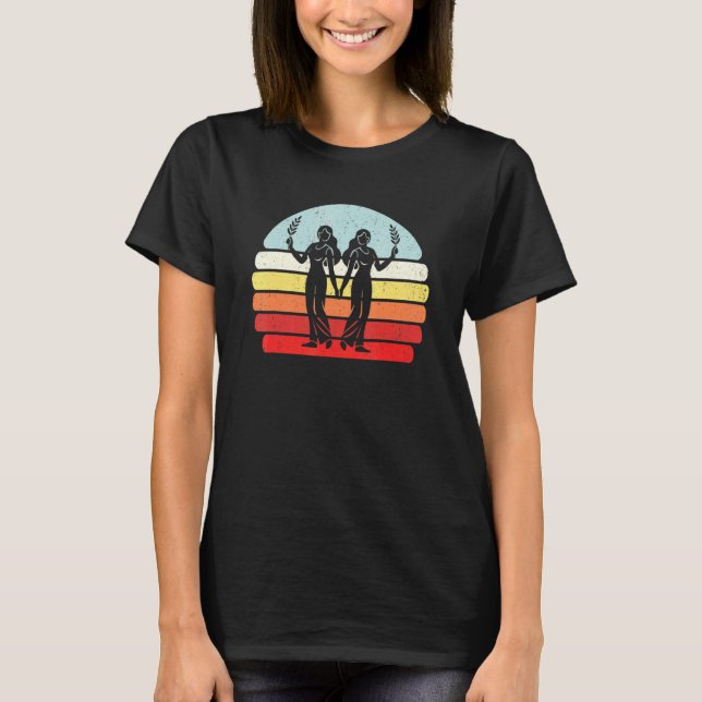 Vintag Zodiac Sign Gemini T-Shirt (Vorderseite)