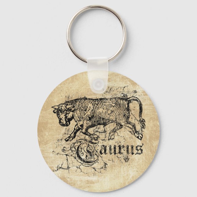 Vintag Zodiac Taurus Schlüsselanhänger (Vorderseite)