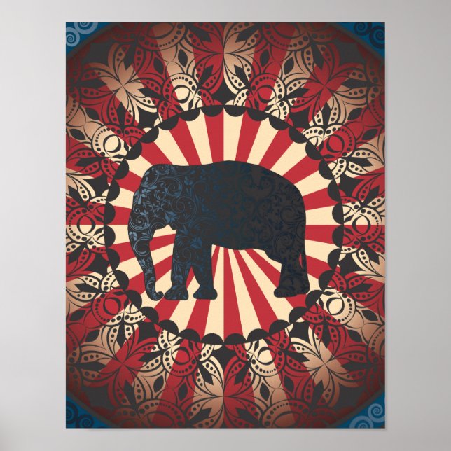 Vintag zu Circus Elephant Free Mandarin Poster (Vorne)
