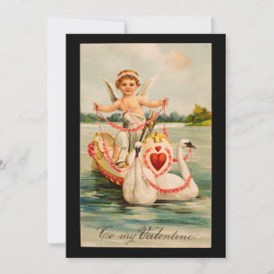 Vintag zu meinem Valentinischen Cherub & Swans Boo Feiertagskarte