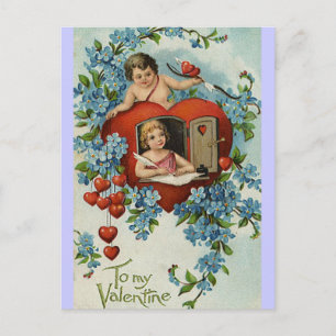 Vintag zu meinem Valentinstag Feiertagspostkarte