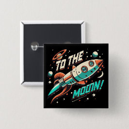 Vintag zum Mondraketenschiff Button