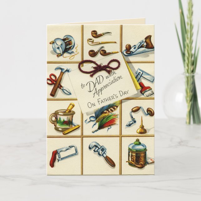 Vintag zum Vatertag Karte (Vorderseite)