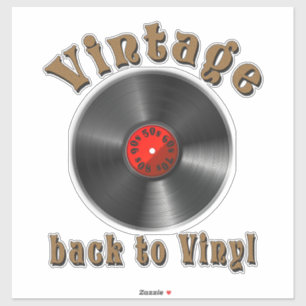 Vintag - Zurück zu Vinyl ist der Rekord zurück Aufkleber