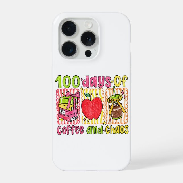 Vintage 100 Schultage Regenbogenstift  iPhone Hülle (Rückseite)
