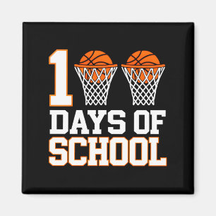 Vintage 100 Tage Schule Basketball Sport Spaß Magnet