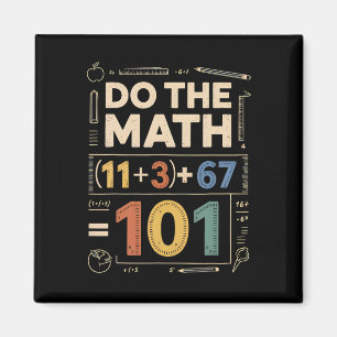 Vintage 100 Tage Schule Mathe-Gleichung Rechne Nac Magnet