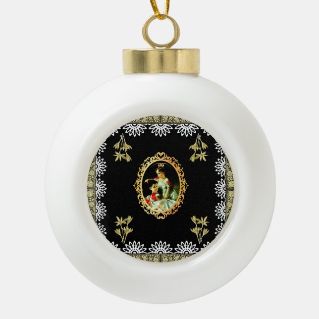 Vintage 115 keramik Kugel-Ornament (Vorderseite)