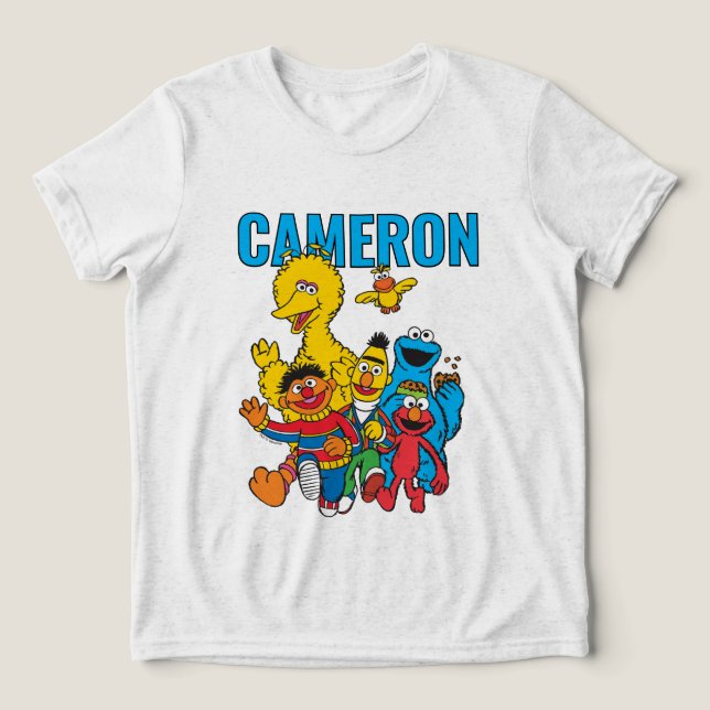 Vintage 123 Sesamstraße Tri-Blend Shirt (Design Vorderseite)