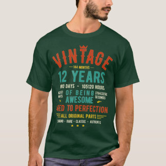 Vintage 12 Jahre 144 Monate des Awesome 12.  T-Shirt