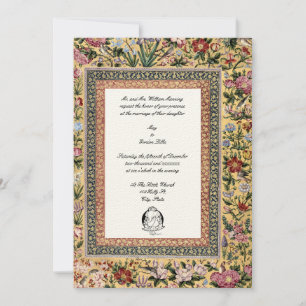 Vintage 1618 Elegante indische Vögel und florale H Einladung