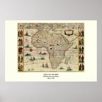 Vintage 1660’s Africa Map by Willem Janszoon Blaeu