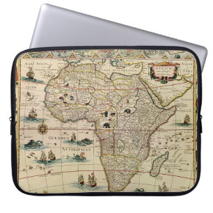 Vintage 1660's Afrika-Karte durch Willem Janszoon Laptopschutzhülle