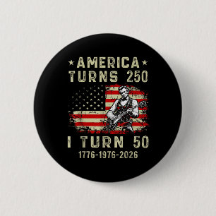 Vintage 16. Präsident Abe Lincoln spielt Gitarre Button