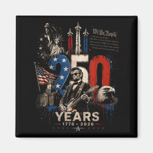 Vintage 16. Präsident Abe Lincoln spielt Gitarre Magnet