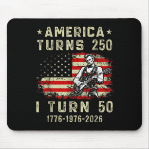 Vintage 16. Präsident Abe Lincoln spielt Gitarre Mousepad