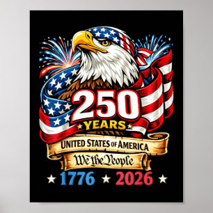 Vintage 1776-2026 Amerikaner 4. Juli 250 Jahre Poster