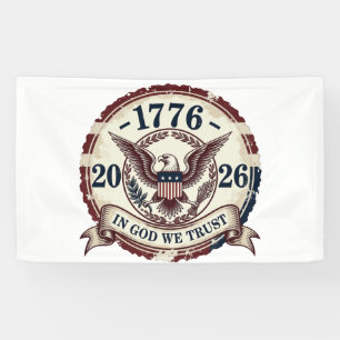 Vintage 1776 Adler-Abzeichen Patriotisch Banner