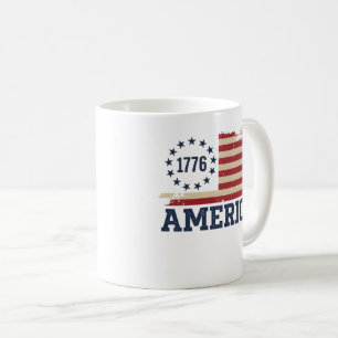 Vintage 1776 America Distressed Flagge Kaffeetasse